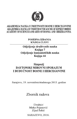 ASSESSMENT OF EFFICIENCY OF TERRITORIAL ORGANIZATION BEFORE AND AFTER DAYTON Cover Image