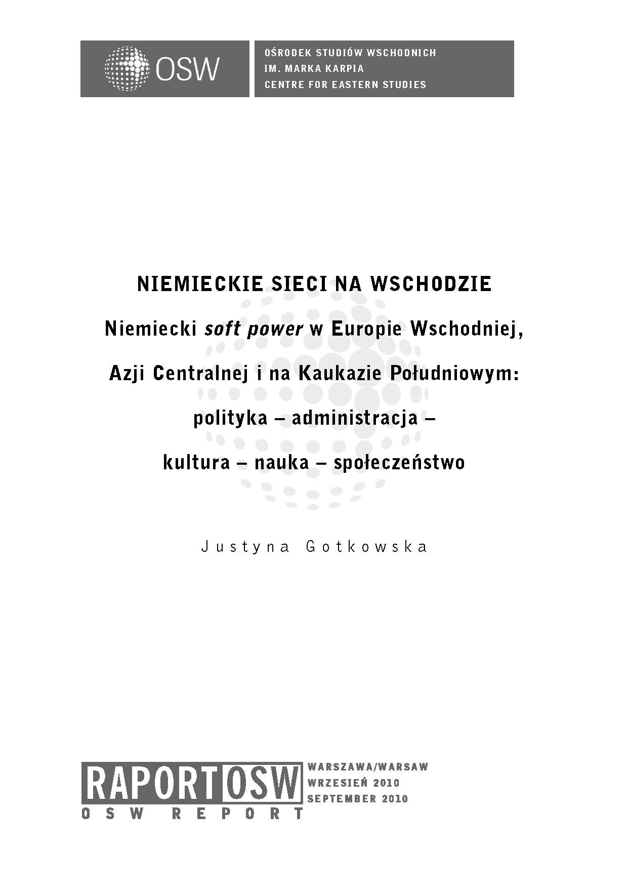 German Networks in the East. German soft power in Eastern Europe, Central Asia and the South Caucasus Cover Image