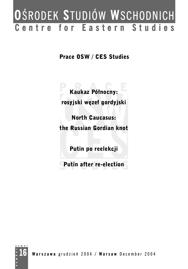 North Caucasus: the Russian Gordian knot The key problems and conflicts in the region and the effect thereof on the future of Russia Cover Image