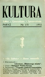 PARIS KULTURA – 1952/051 – January Cover Image