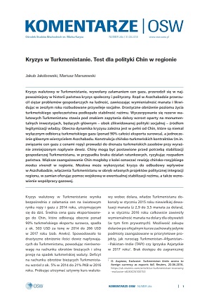 №284 Crisis in Turkmenistan. A test for China’s policy in the region Cover Image