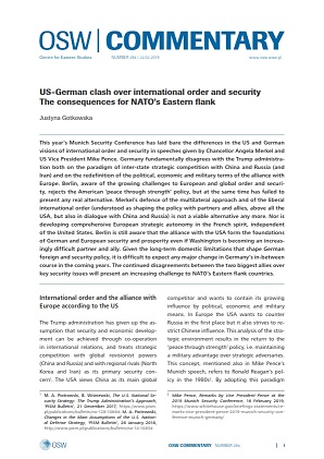 №294 US-German clash over international order and security. The consequences for NATO’s Eastern flank Cover Image