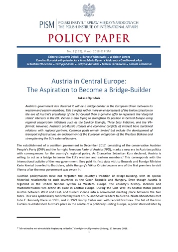 №162: Austria in Central Europe: The Aspiration to Become a Bridge-Builder Cover Image