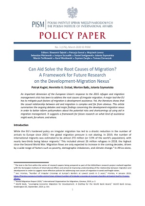 №176: Can Aid Solve the Root Causes of Migration? A Framework for Future Research on the Development-Migration Nexus Cover Image