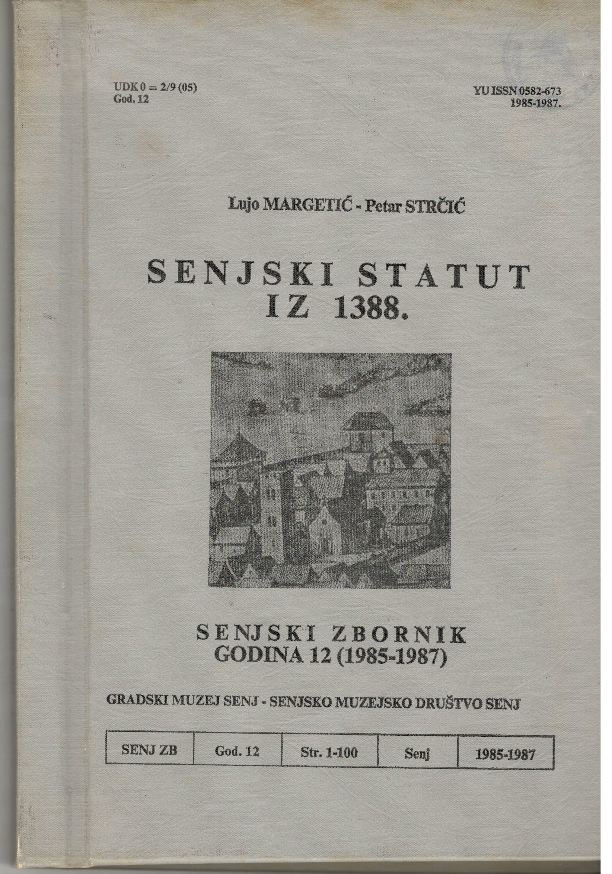 SENJ STATUTE FROM 1388 Cover Image