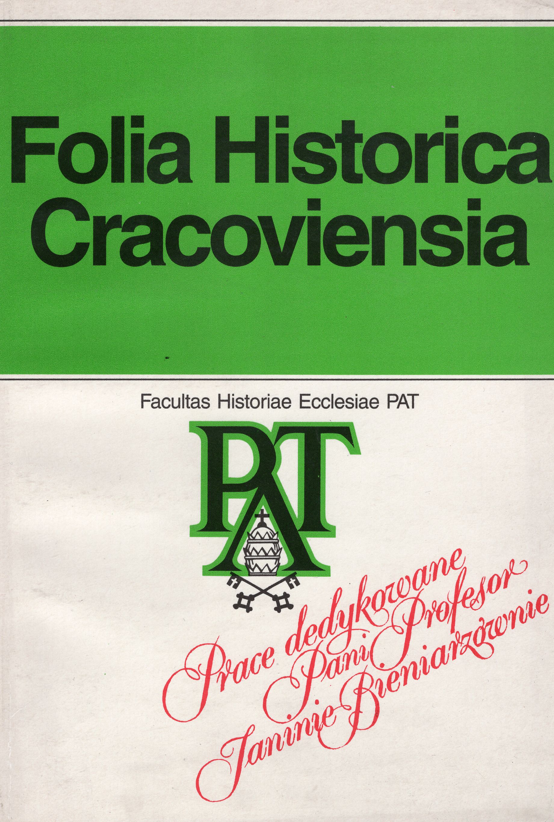 A bibliography of works by prof. dr Janina Bieniarzówna in the years 1986-1993 Cover Image