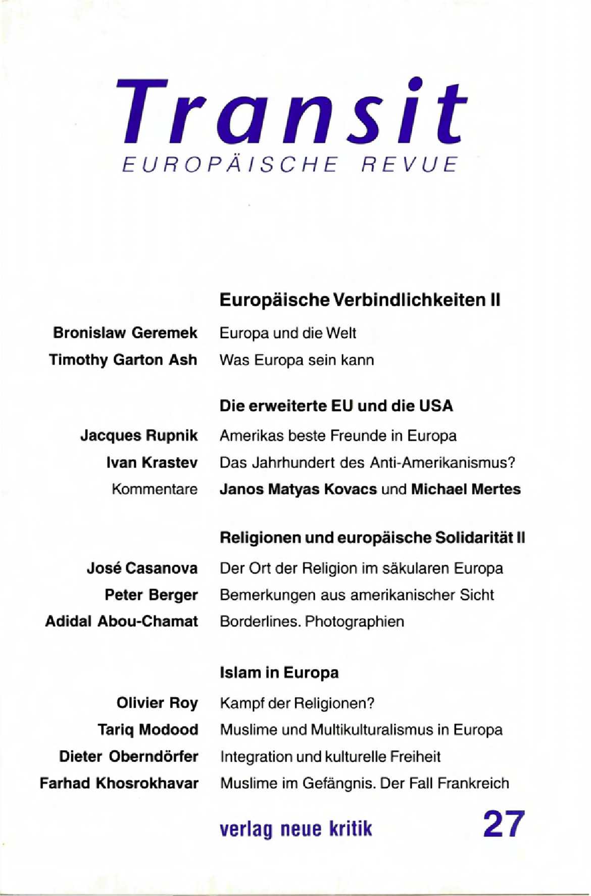 Islam in Europa: Konflikt der Religionen oder Konvergenz der Religiositäten? Cover Image