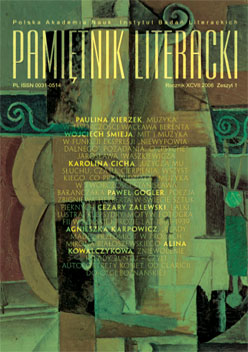 A review of: A. Dziadek, Obrazy i wiersze. Z zagadnień interferencji sztuk w polskiej poezji współczesnej. Katowice 2004 Cover Image