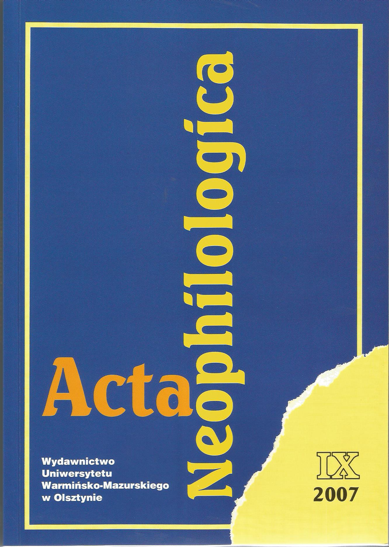 The Spatial Characteristics of Ritual Practices in Belarusians‘ Popular Medicine Cover Image