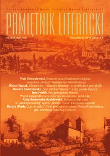 Wielkopolska (Great Poland) in Franciszek Morawski’s Literary Interpretations. On the Poet’s Regional Interests after the November Uprising Cover Image