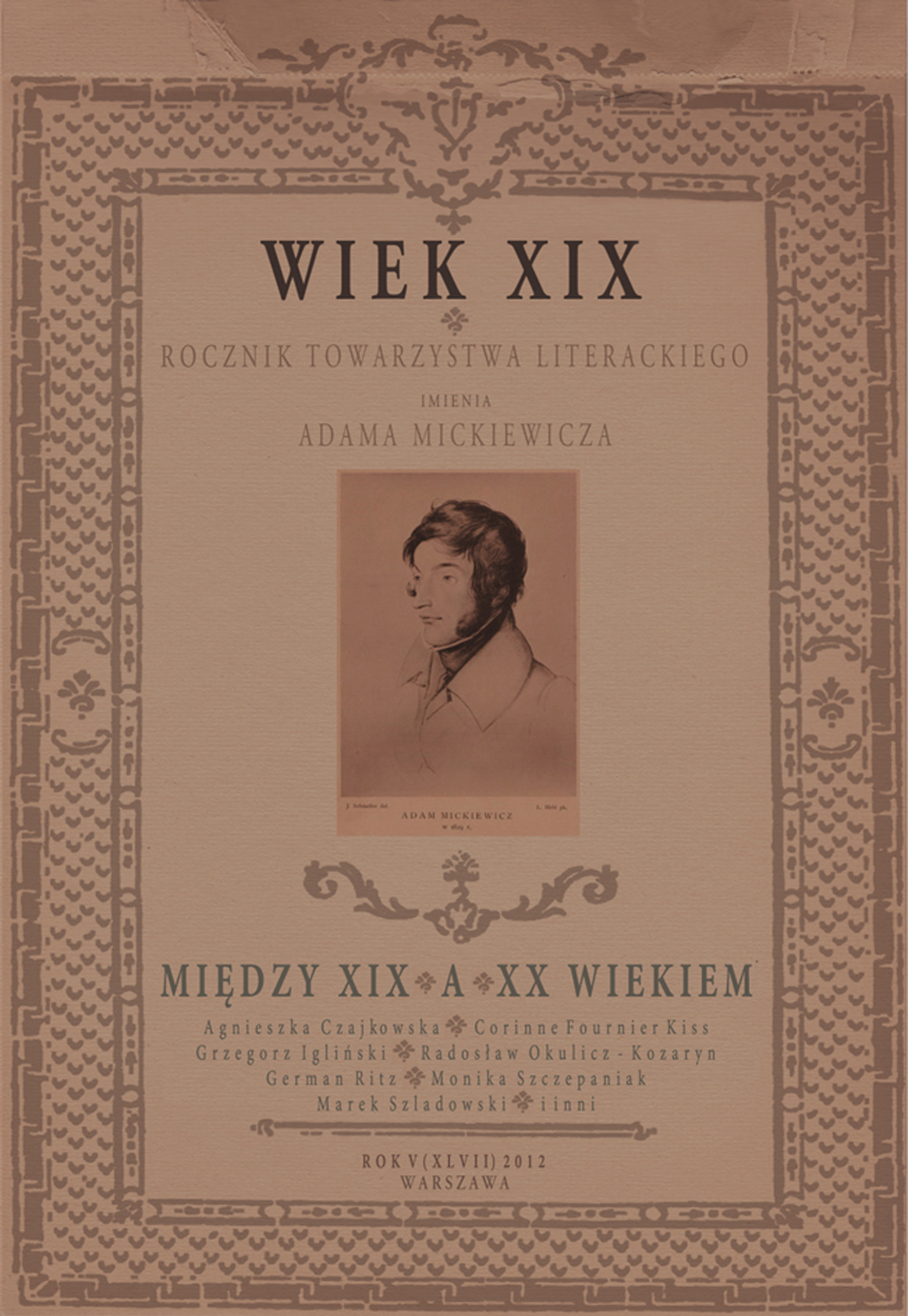 Report from the Congress of Delegates of the Literary Society them. Adam Mickiewicz. Złoty Potok 2012 Cover Image