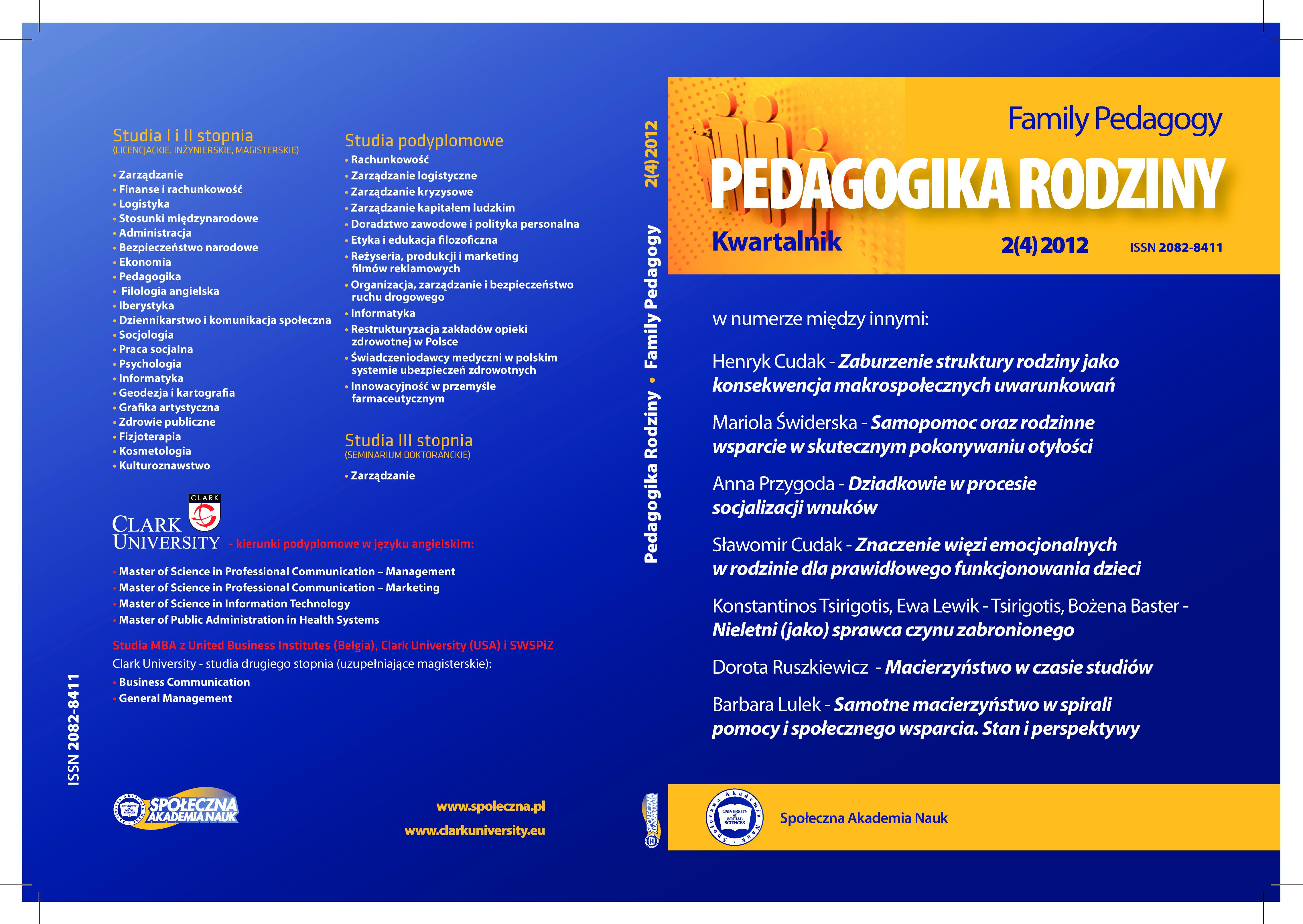 Dziadkowie w procesie socjalizacji wnuków Cover Image