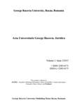 The most important challenges of Romania for the sustainable development of the freedom, security and justice space in the European Union Cover Image