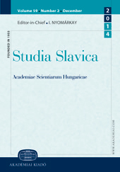 Tendencies and directions in the Hungarian historical Slavistik Cover Image