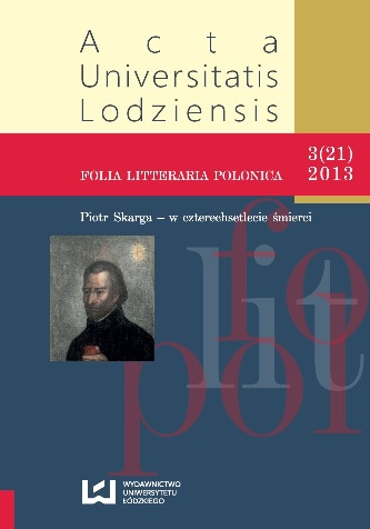 The Structure and Problems of the Triumphal Sermons of Piotr Skarga
Preached on the Occasion of Victories of War Cover Image