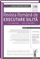 Considerations on the possibility of starting the forced execution based on a certi􀏐icate of registry concerning the solution pronounced in the given Cover Image