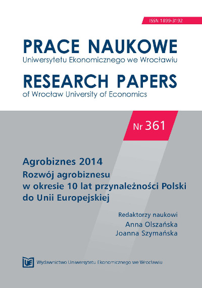 Changes in arrangementand regional specializationof food industry in Voivodeship system Cover Image