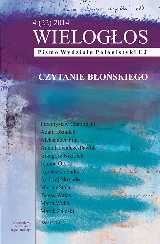 Błoński and the texts of French culture Cover Image