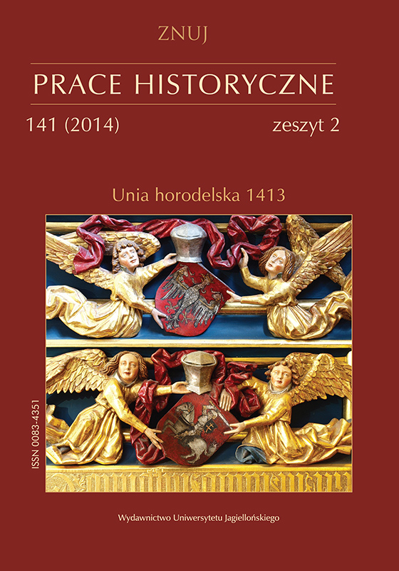 The Teutonic Order’s attitude towards Poland and Lithuania in the years 1411–1414 Cover Image