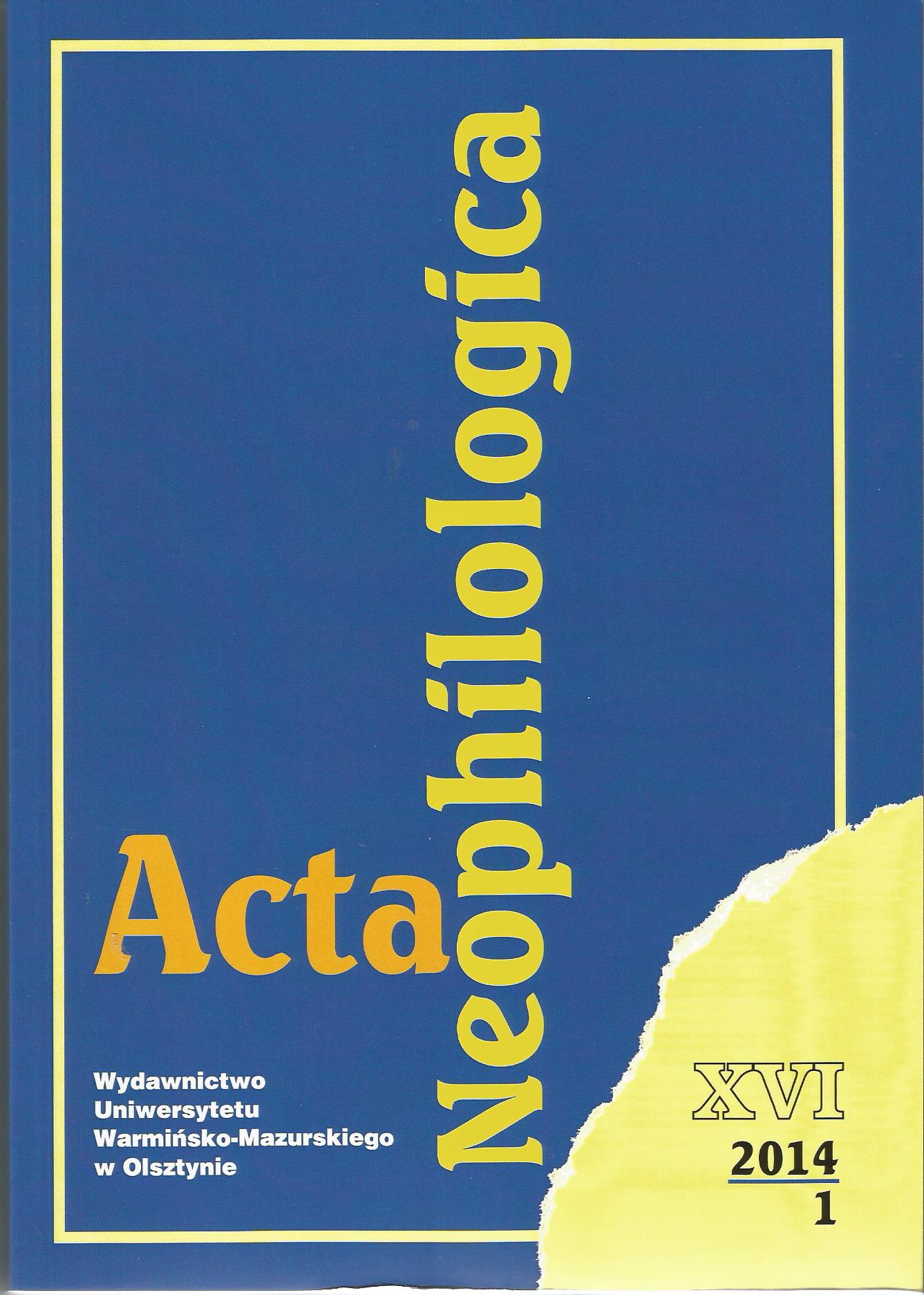 Derivational Category in Structural and Cognitive Linguistics (Illustrated by the Example of nomina attributiva and nomina instrumenti) Cover Image