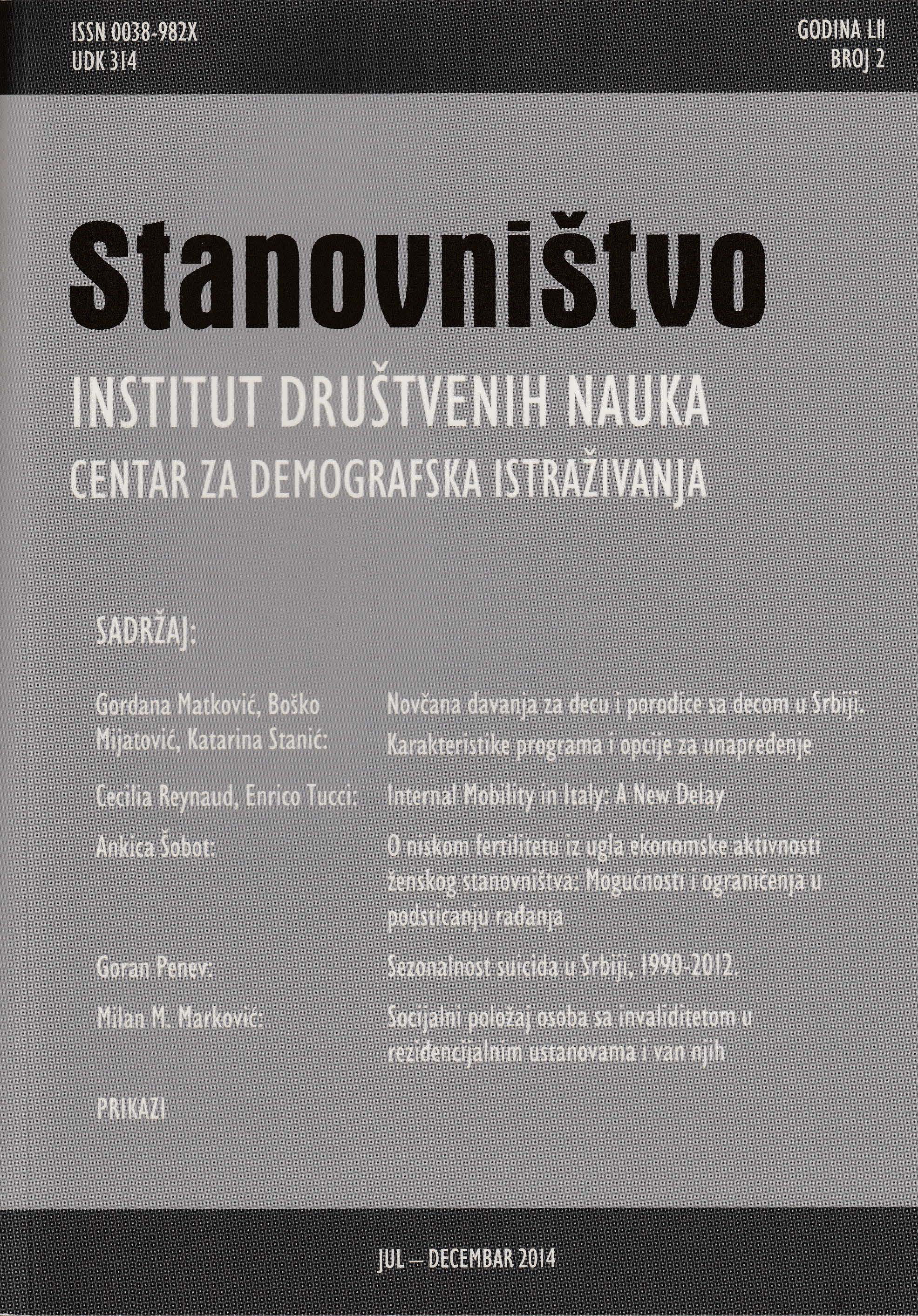 Seasonality of Suicide Deaths in Serbia, 1990-2012 Cover Image