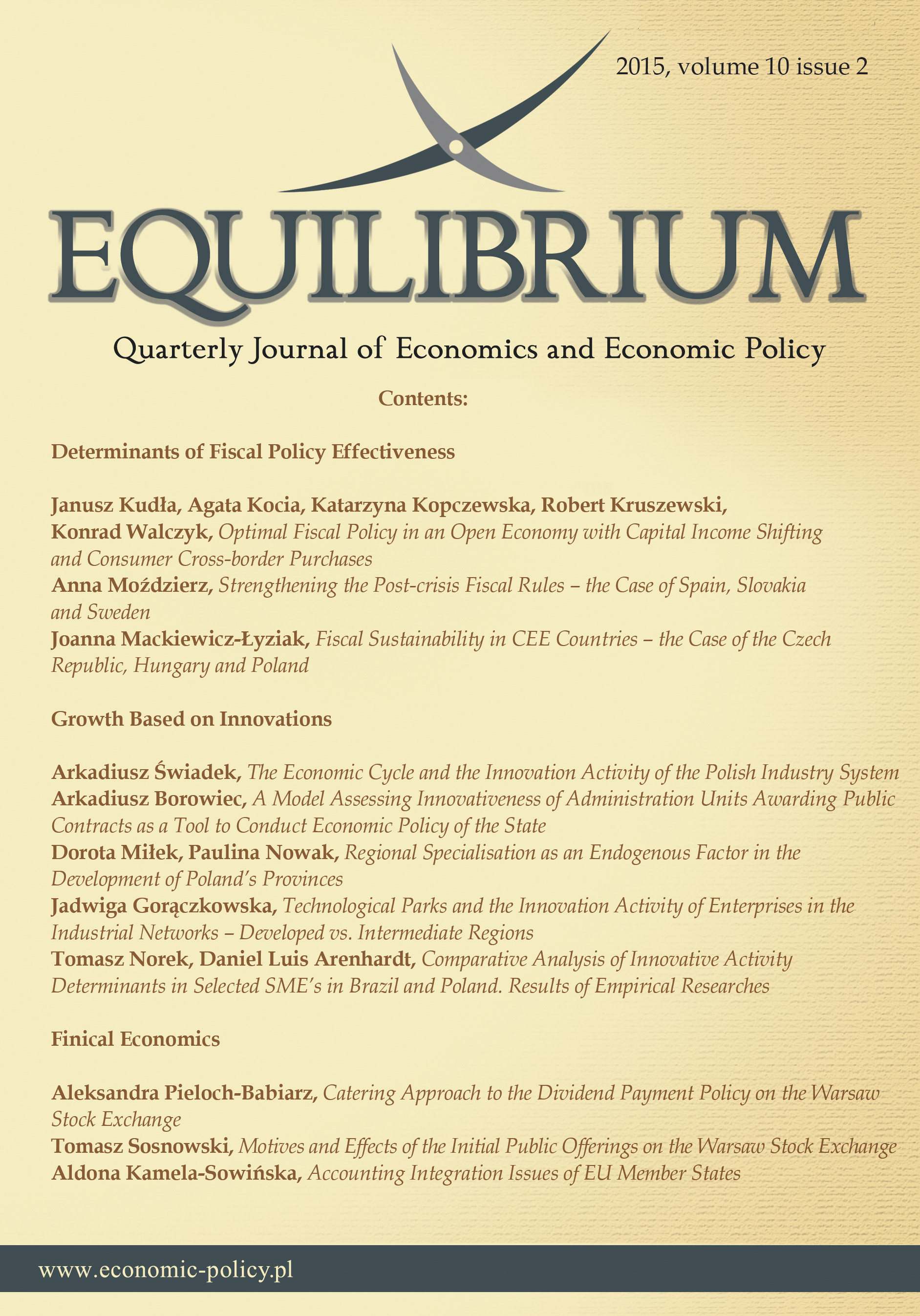 Fiscal Sustainability in CEE Countries – the Case of the Czech Republic, Hungary and Poland Cover Image