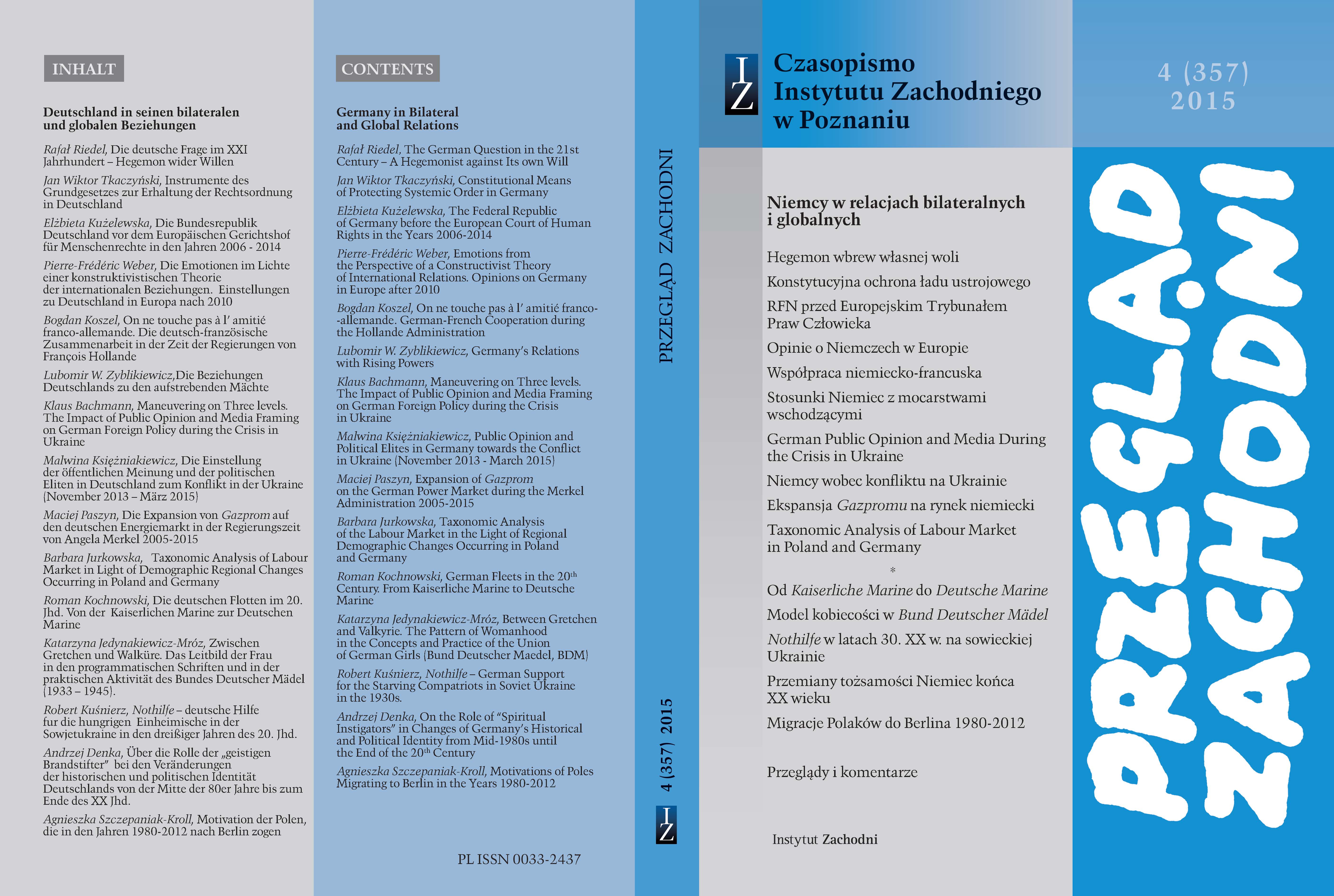 On the Role of "Spiritual Instigators" in Changes of Germany's Historical and Political Identity from Mid-1980s until the End of the 20th Century Cover Image