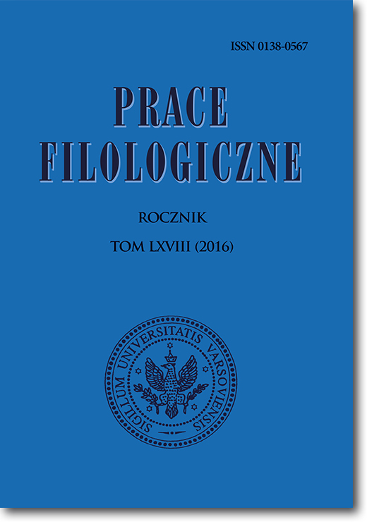 Choosing the Headword as a Description Problem in the {Electronic Dictionary of Polish Language of the 17th and 18th Century} (Compared to Lexicographic Tradition) Cover Image