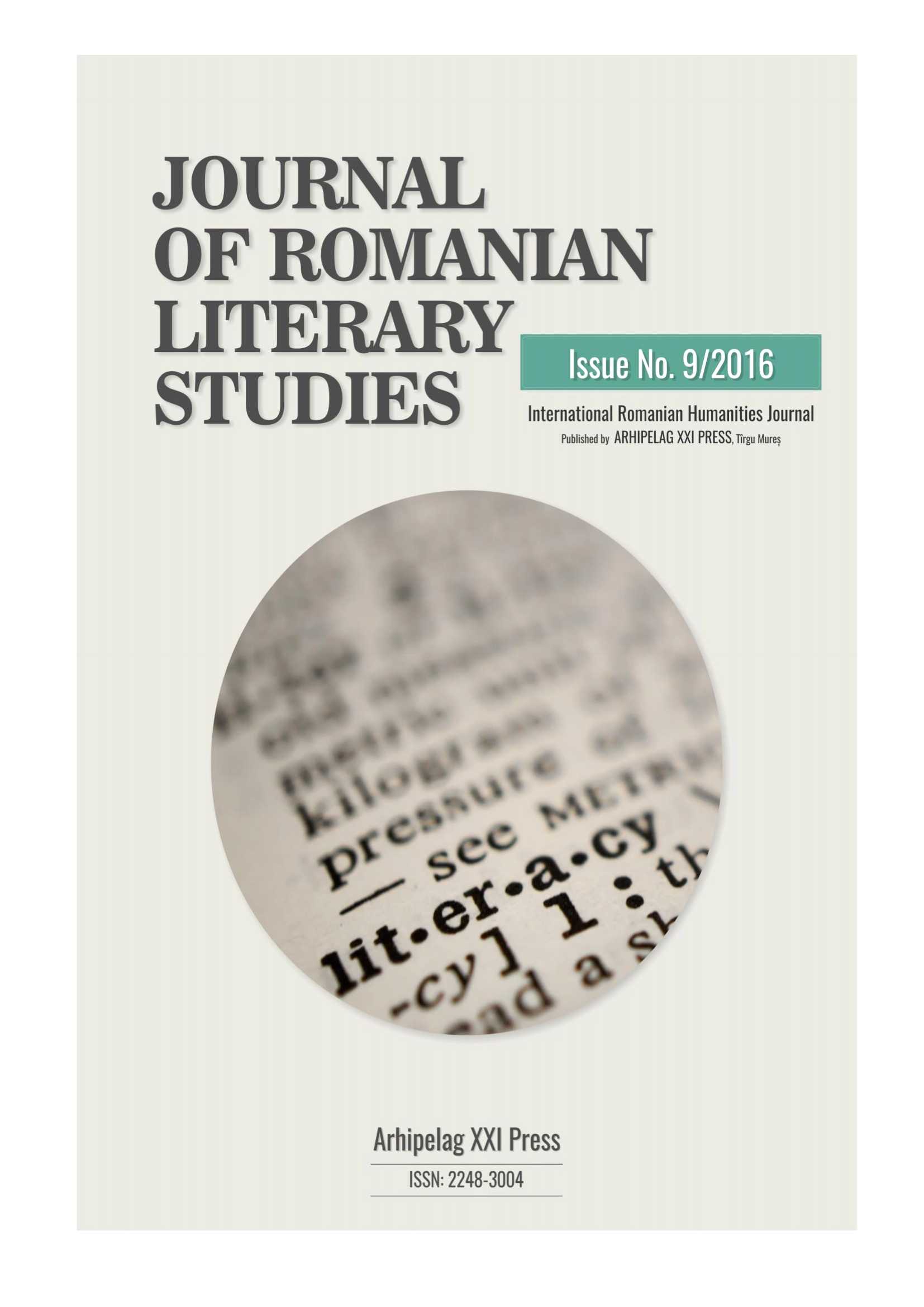 CONSIDERATIONS ON TOMA PAVEL’S STUDY, LA PENSÉE DU ROMAN Cover Image