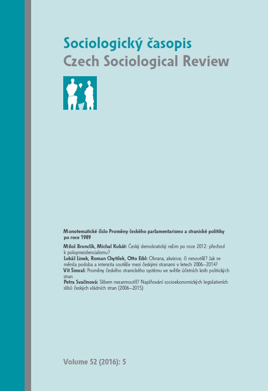 Changes in the Czech Party System through the Lens of Political-Party Accounting Cover Image