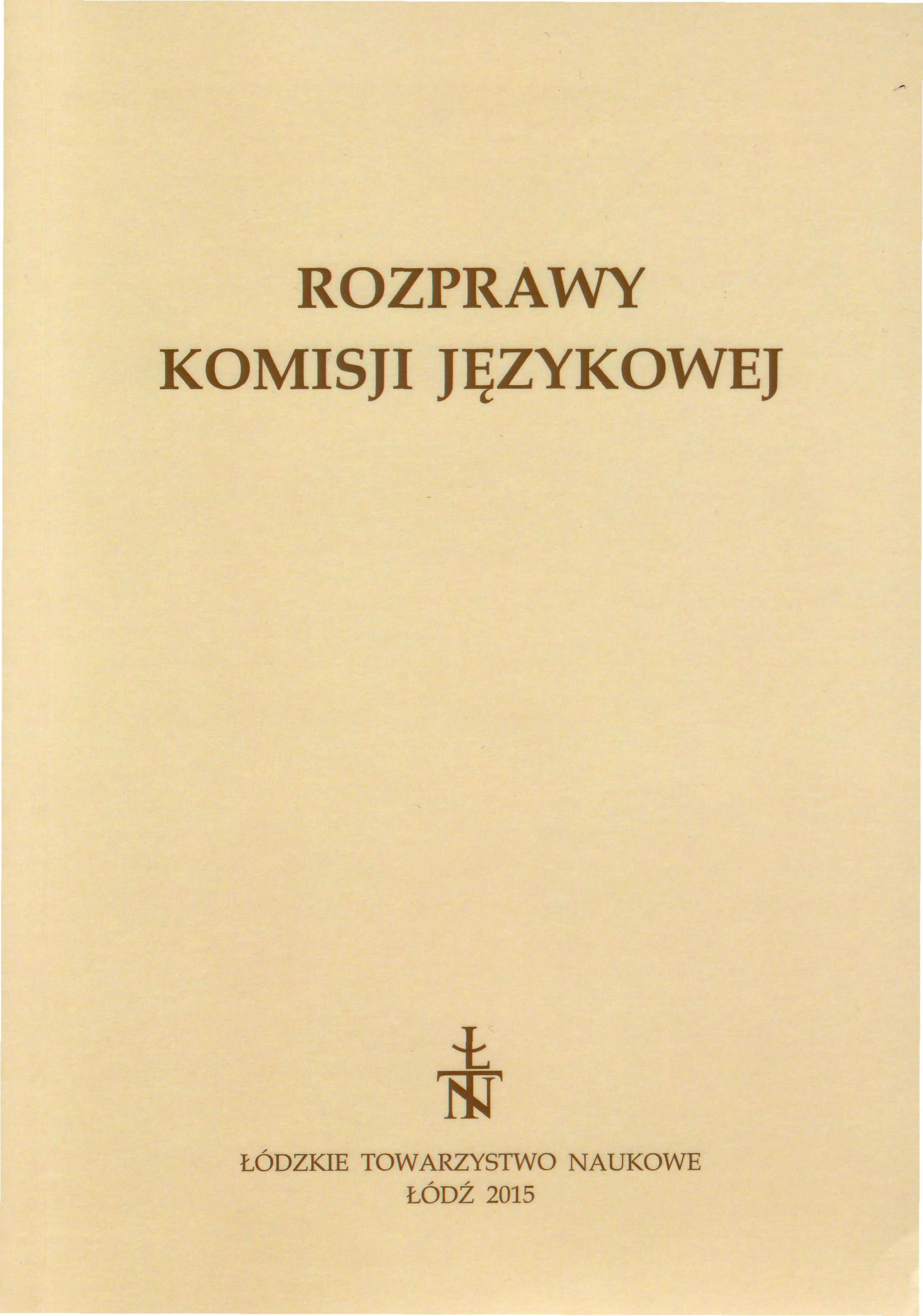 Plans for researches on microtoponyms in Poland. Statement Cover Image