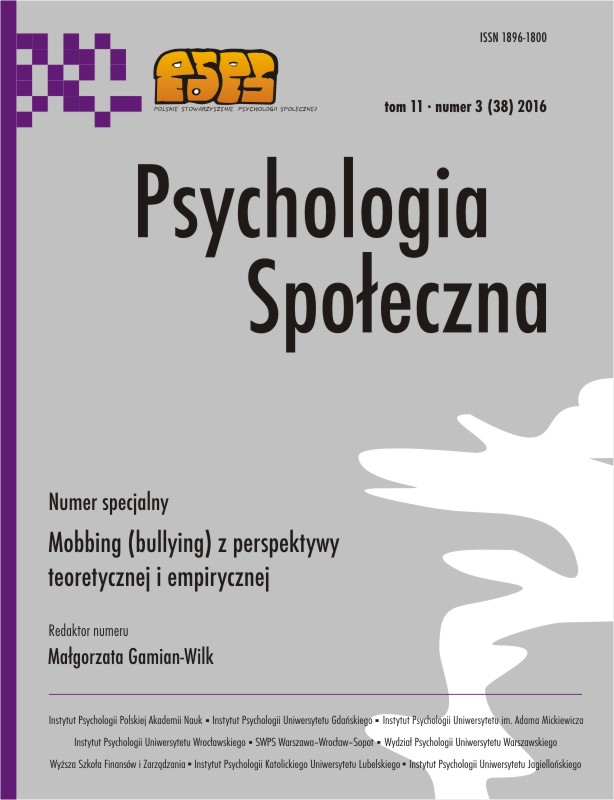 POLISH ADAPTATION OF PSYCHOLOGICAL ENTITLEMENT SCALE (PES) Cover Image