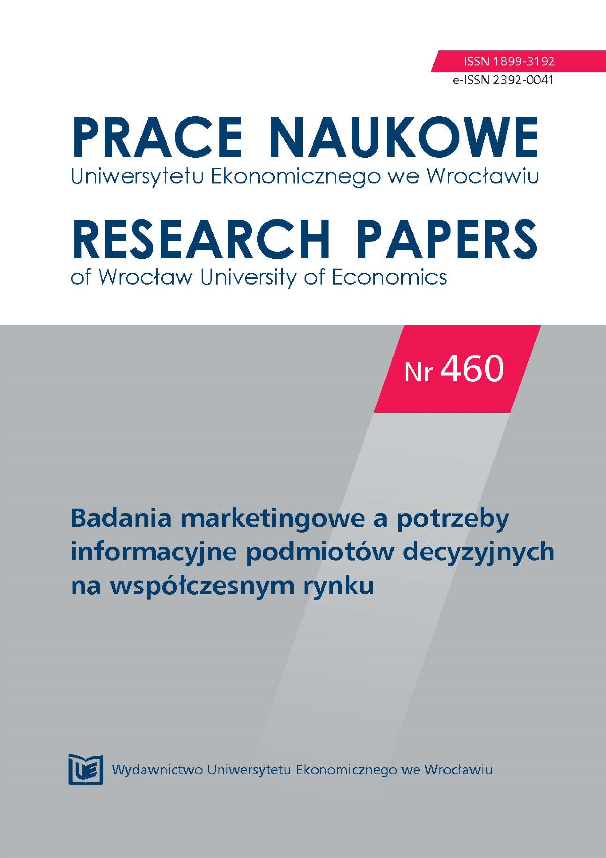 „WAR OF MARKETING WITH MANAGEMENT”.
EMPIRICAL VERIFICATION OF A. RIES AND L. RIES
CONCEPT (BASED ON COMPARATIVE RESEARCH
OF POLISH AND SLOVAK STUDENTS) Cover Image