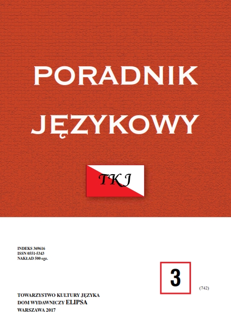 Evaluation criteria for borrowings in the 19th century (on the margin of the book Barbaryzmy i dziwolągi językowe (Barbarisms and linguistic oddities) by Józef Bliziński) Cover Image