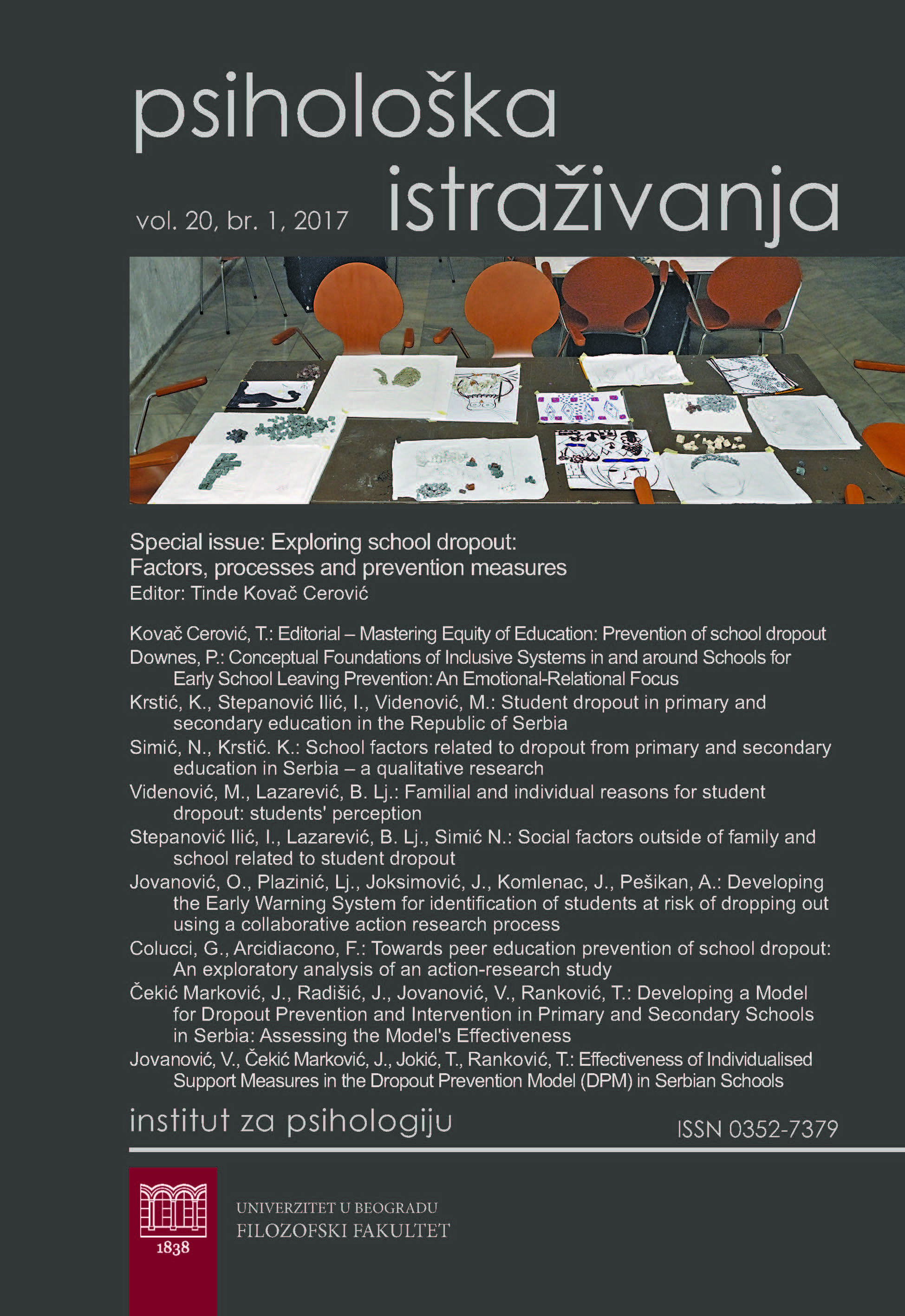 Developing a Model for Dropout Prevention and Intervention in Primary and Secondary Schools in Serbia: Assessing the Model’s Effectiveness Cover Image