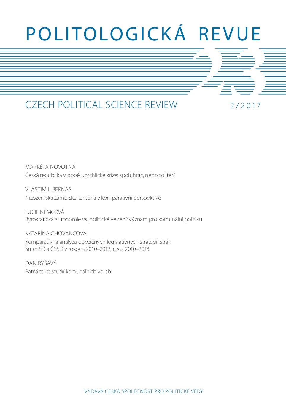 Comparative Analysis of Oppositional Legislative Strategies of Parties Smer-SD and ČSSD during Electoral Terms 2010–2012 and 2010–2013 Cover Image