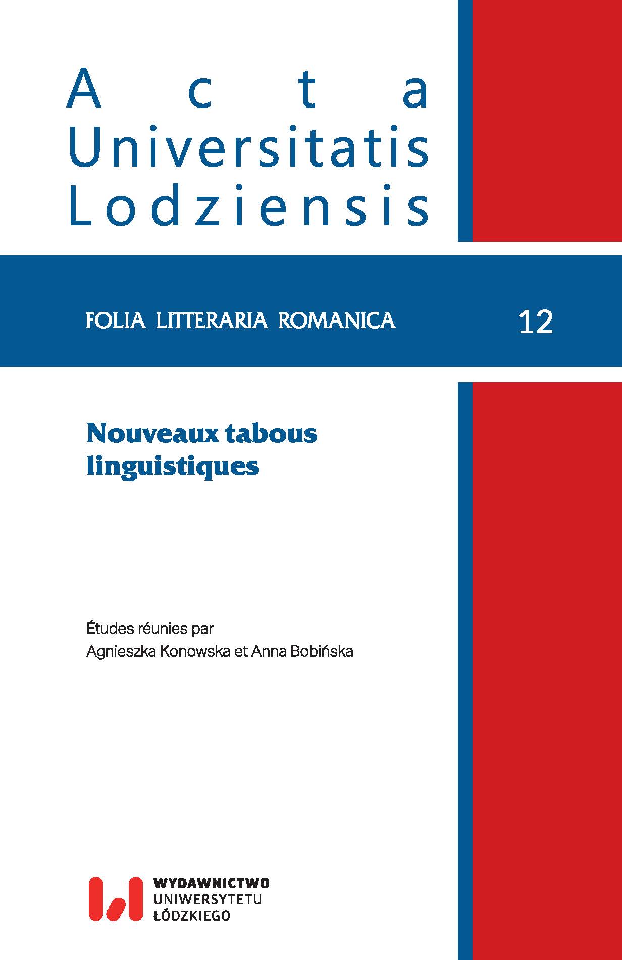 The exhibition of taboos in the modern slang literature. The example of Alphonse Boudard Cover Image