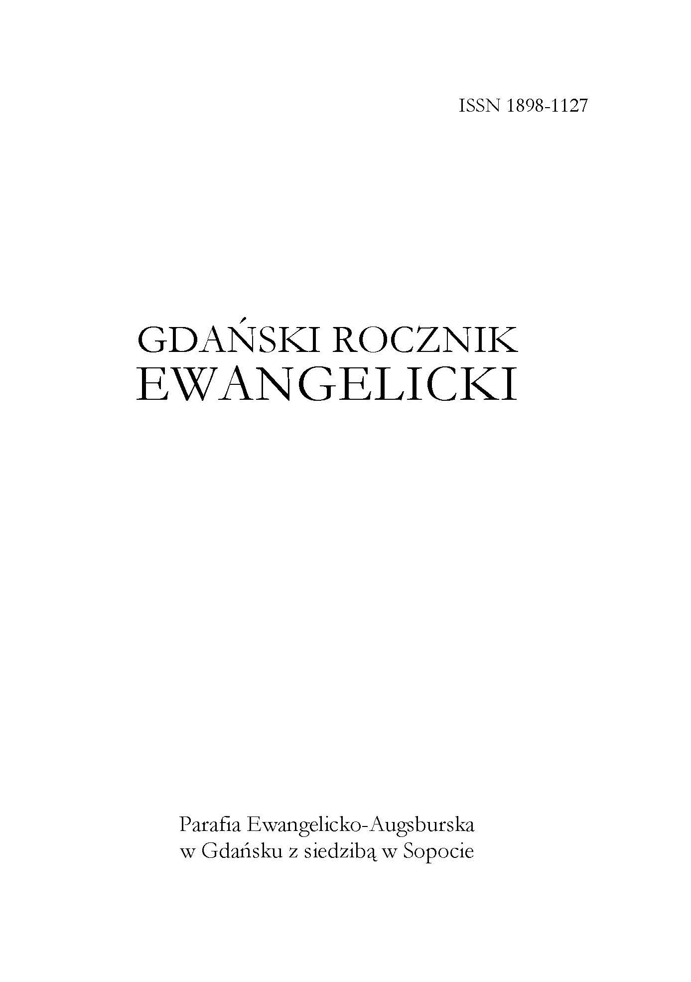 Chronicle of Events in the Evangelical-Lutheran Parish in Gdańsk, seated in Sopot, in the year 2017 Cover Image