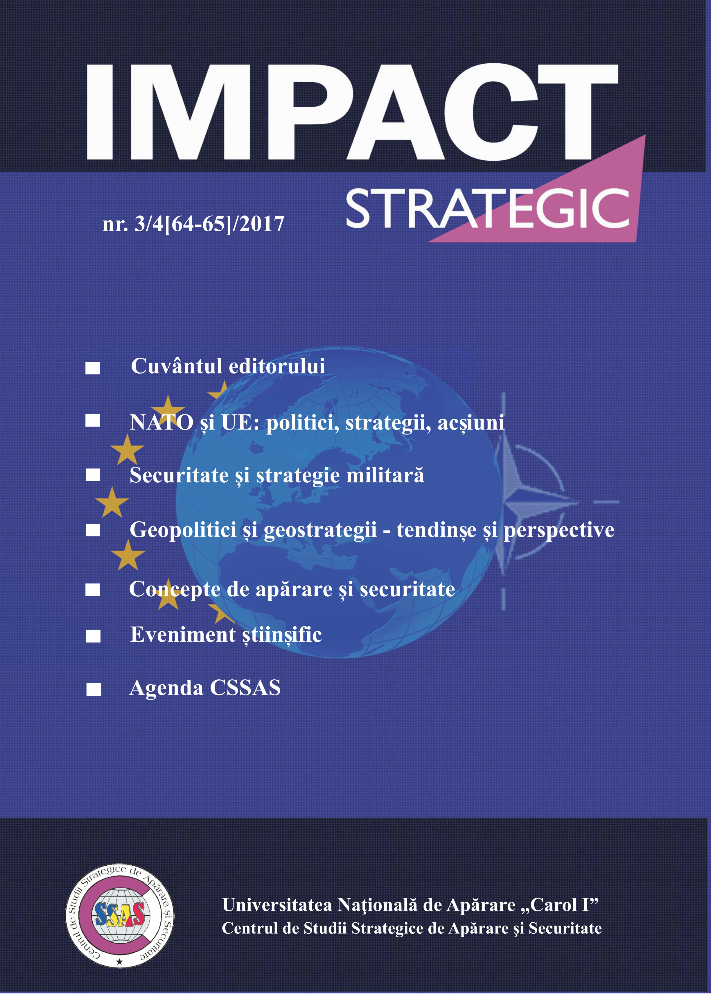 ACTIVITĂȚI ALE CENTRULUI DE STUDII STRATEGICE DE
APĂRARE ȘI SECURITATE Cover Image