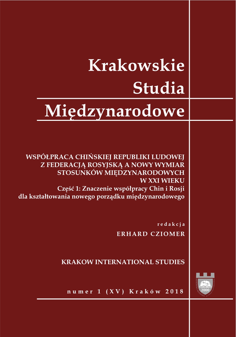 Synergy. The Development Chinese-Russian Relations at the Beginning of the 21st Century Cover Image