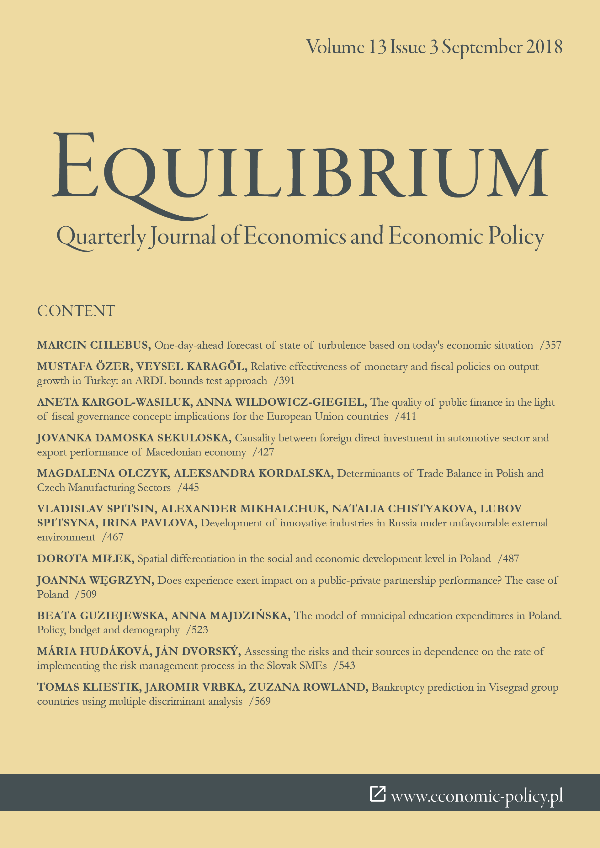 Relative effectiveness of monetary and fiscal policies on output growth in Turkey: an ARDL bounds test approach Cover Image