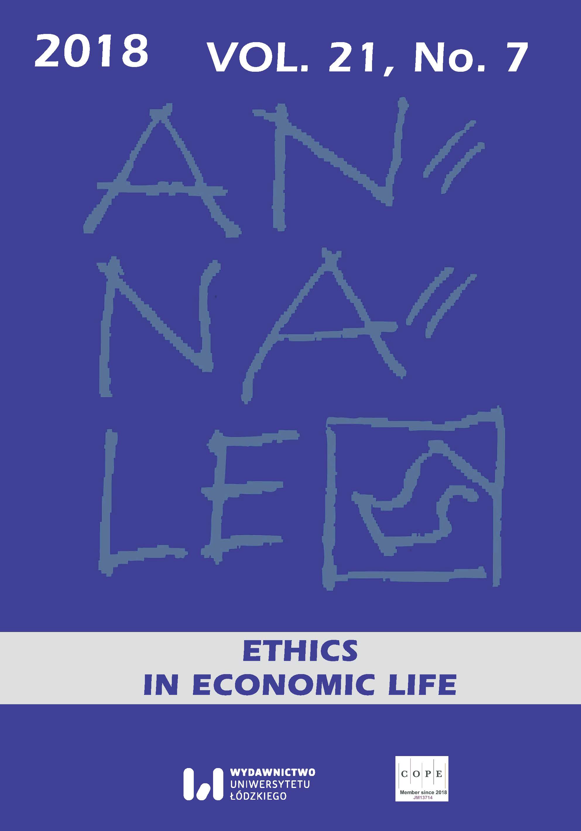 The protection of customer personal data as an element of entrepreneurs’ ethical conduct Cover Image