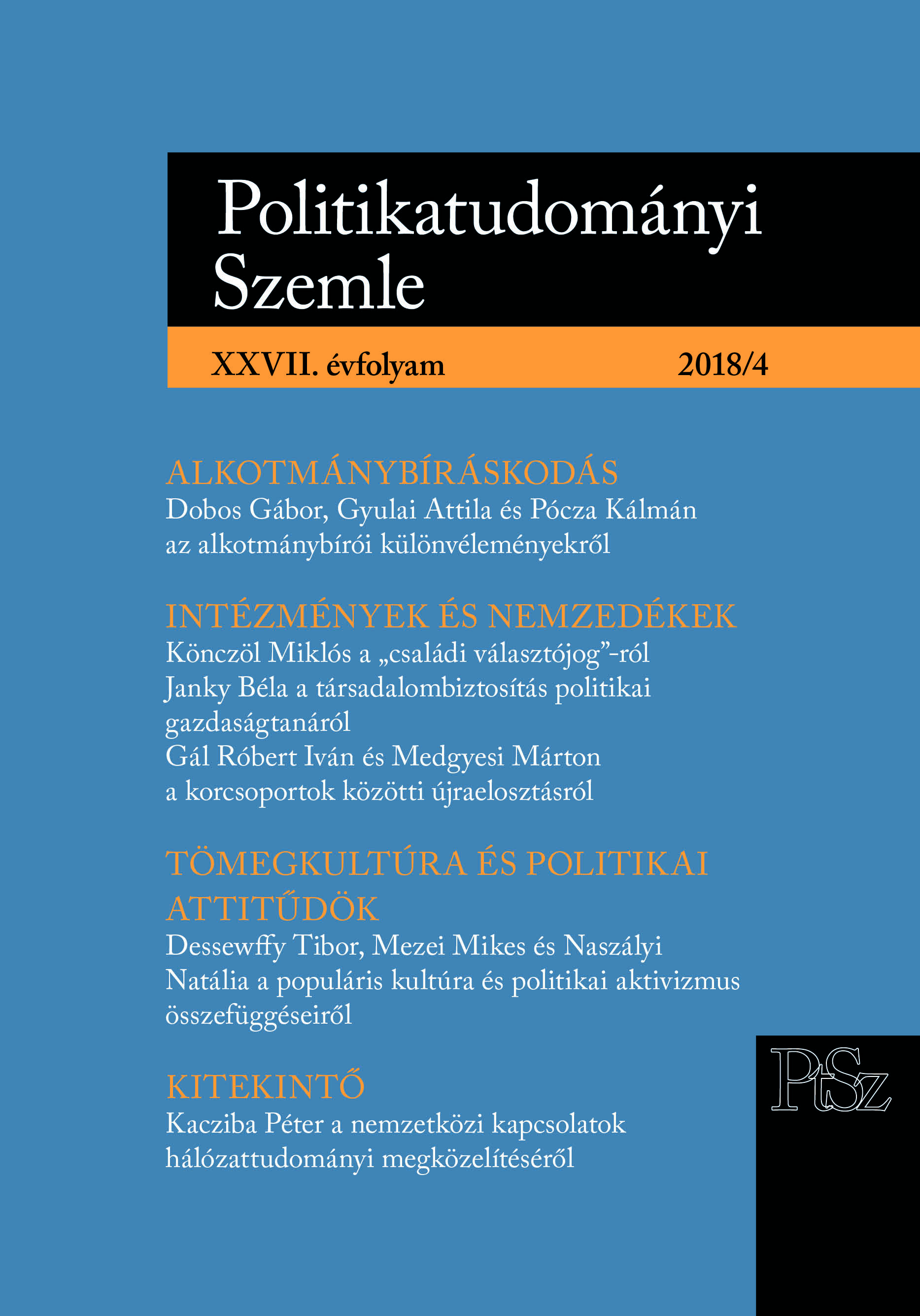 Political positions and networks of judges. Dissenting opinions of Constitutional Court judges in politically
relevant matters between 1990 and 2015 Cover Image