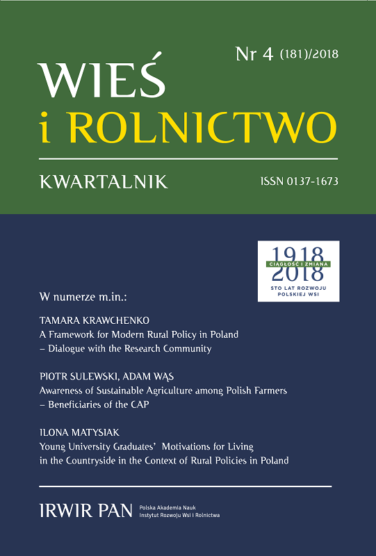 The Relationship of Investments and Subsidies to Labour Productivity in Agriculture in Poland between 2010 and 2015 Cover Image