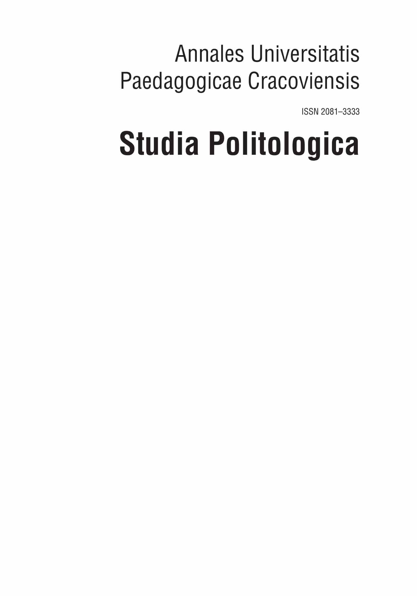 The influence of populism on liberal democracy: for example, the right wing
(Law and Justice and Kukiz’15) in the parliamentary elections in Poland in 2015 Cover Image