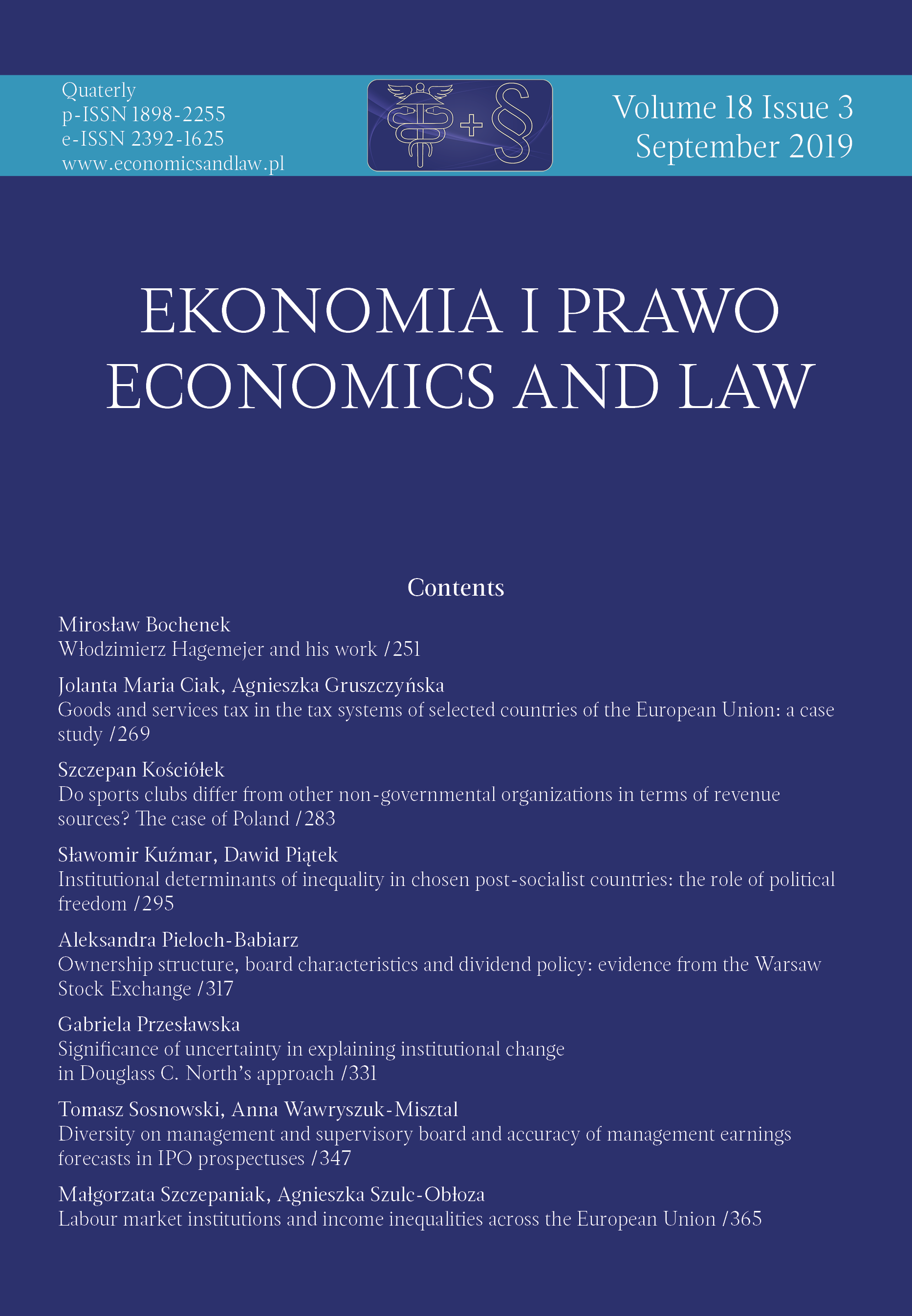 Institutional determinants of inequality in chosen post-socialist countries: the role of political freedom Cover Image