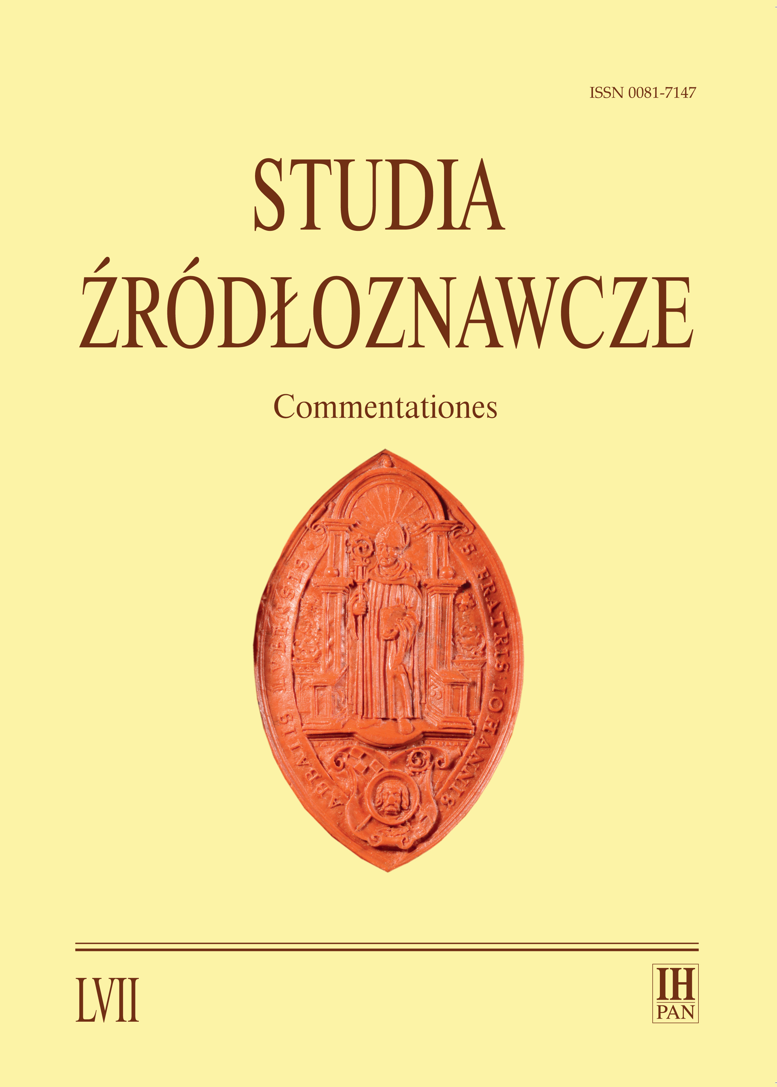 In the circle of works of the 17th-century heraldry. In connection with the new edition of "The Nomenclator" by Wojciech Wijuk Kojałowicz Cover Image