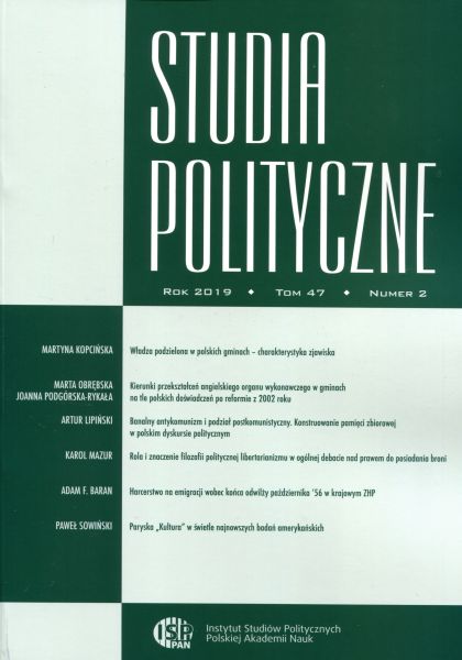 Directions of Transformation of the English Executive Bodyin Communes against the Background of Polish Experienceafter the 2002 Reform Cover Image