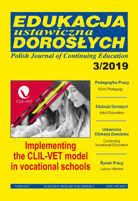 Wdrażanie metody zintegrowanego nauczania języka i przedmiotu (CLIL) w szkołach zawodowych w Europie Cover Image