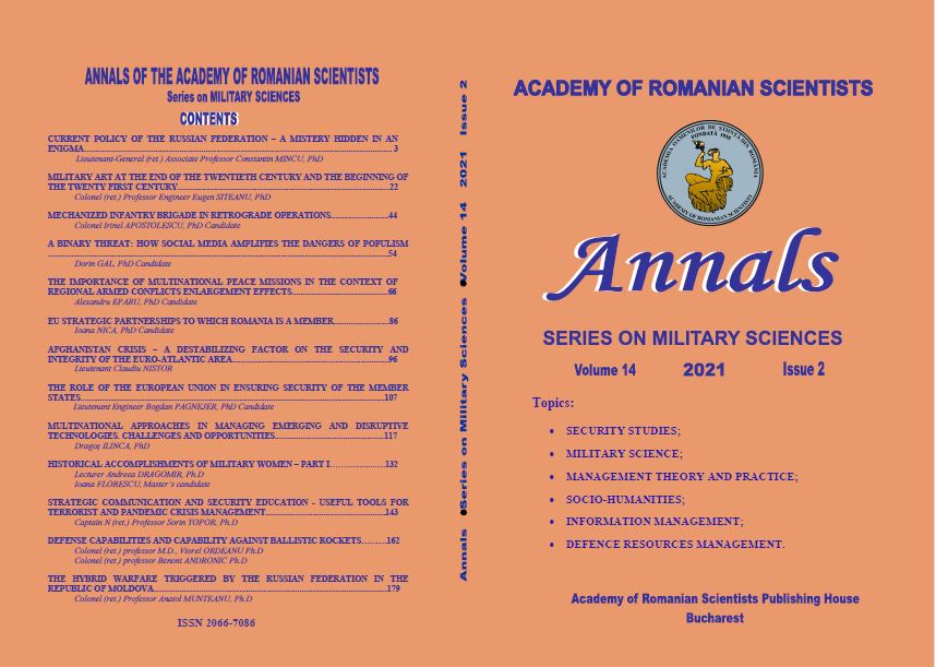 THE IMPORTANCE OF MULTINATIONAL PEACE MISSIONS IN THE CONTEXT OF THE ENLARGEMENT OF THE EFFECTS OF REGIONAL ARMED CONFLICTS Cover Image